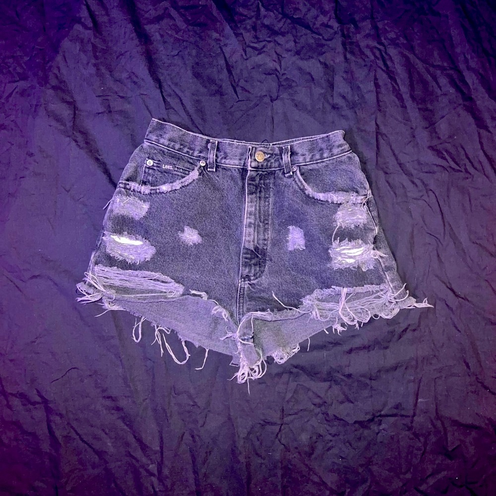 Faded Black Jean Shorts